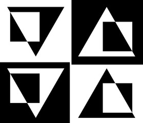 abstraction from triangles and squares design business logo