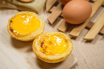 Egg tart sweet dessert with egg and custard cream