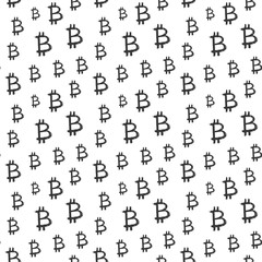 Fototapeta na wymiar Bitcoin sign icon brush lettering seamless pattern, Grunge calligraphic symbols background, vector illustration