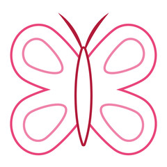 cute butterfly wings insect decoration vector illustration color line design