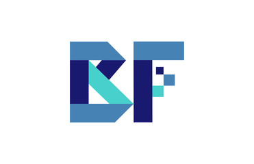 BF Digital Ribbon Letter Logo