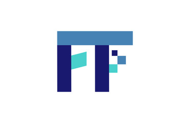 FF Digital Ribbon Letter Logo