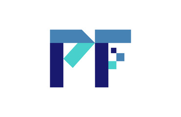 PF Digital Ribbon Letter Logo