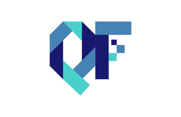 QF Digital Ribbon Letter Logo