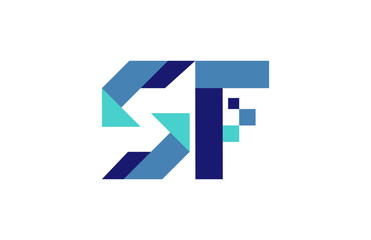 SF Digital Ribbon Letter Logo