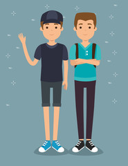 two handsome man milennials generation young