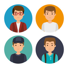 Fototapeta premium set of millennial young people