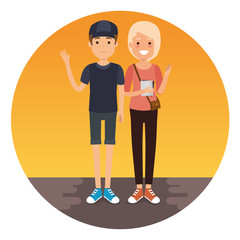 couple of milennials generation young people