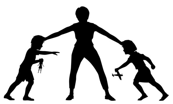 Sibling rivalry silhouette