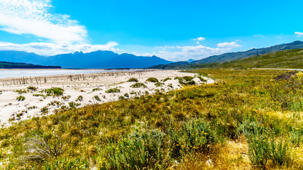 Extremely low water level in the Theewaterkloof Dam or TWK Dam due to extensive drought. The dam is a major reservoir for the water supply for the Cape Town area