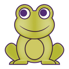frog cute animal sitting cartoon vector illustration drawing design