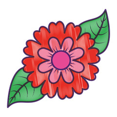 flower and leaves floral botanical natural spring image vector illustration drawing design