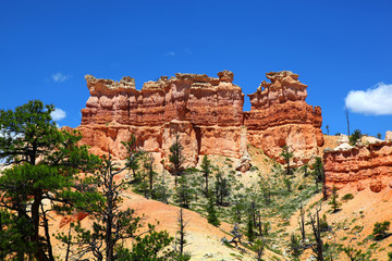 Fototapeta na wymiar Jagged rock formations of Bryce Canyon National Park
