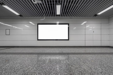 Blank billboard in metro station - obrazy, fototapety, plakaty