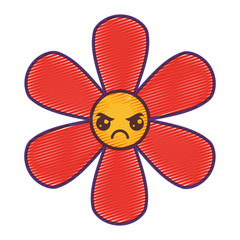 orange flower kawaii cartoon botanical icon vector illustration drawing design