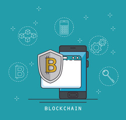 blockchain and bitcoin technology concept