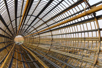 Steel bars in the construction site