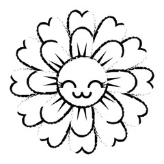 flower kawaii cartoon cute petals vector illustration sketch design