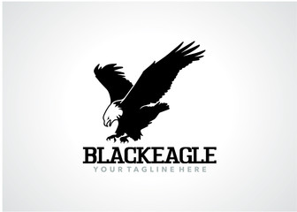Black Eagle Logo Template Design Vector, Emblem, Design Concept, Creative Symbol, Icon