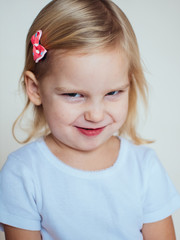 Portrait of emotional little girl