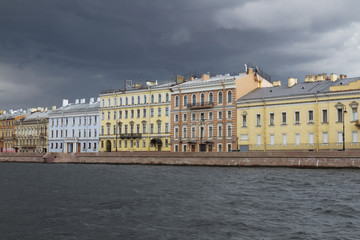 Fototapeta na wymiar Fontanka Embankment in Petersburg