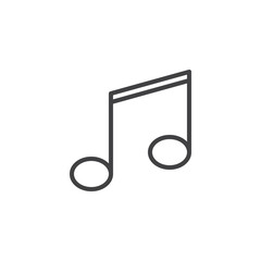 Musical note line icon, outline vector sign, linear style pictogram isolated on white. Music notes symbol, logo illustration. Editable stroke