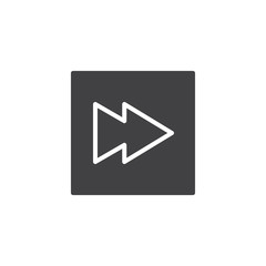 Fototapeta premium Fast forward play button icon vector, filled flat sign, solid pictogram isolated on white. Symbol, logo illustration.