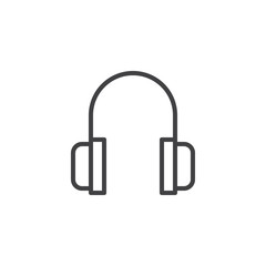 Headphones line icon, outline vector sign, linear style pictogram isolated on white. Listen to music symbol, logo illustration. Editable stroke