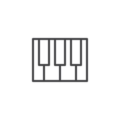 Piano keys line icon, outline vector sign, linear style pictogram isolated on white. Keyboard music symbol, logo illustration. Editable stroke
