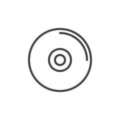 Compact disc line icon, outline vector sign, linear style pictogram isolated on white. CD or DVD symbol, logo illustration. Editable stroke