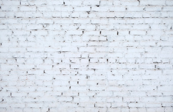 White rustic brick wall for texture or background