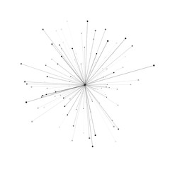 Abstract 3d illustration of molecule model isolated on white background. Science or medical pattern with molecule, atom. Abstract geometric template for brochure, flyer, report , banner, infographics.