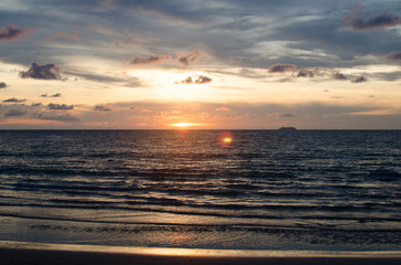sunset on Seychelles beach