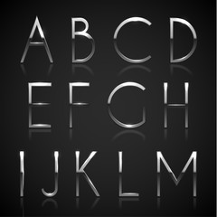 Metallic silver alphabet letters collection