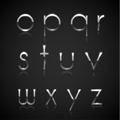 Metallic silver alphabet letters collection