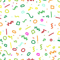 Seamless geometric background with different geometric shapes