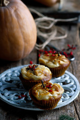 PUMPKIN CREAM CHEESE SWIRL MUFFINS.
