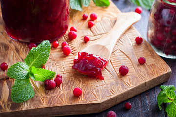 Cowberry jam, horizontal