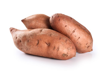 Sweet potato isolated on a white background.