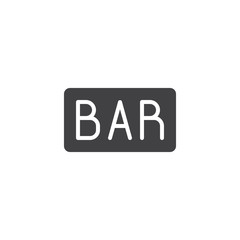 Casino slot BAR icon vector, filled flat sign, solid pictogram isolated on white. Symbol, logo illustration.