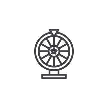 recommend clip art: Lottery line icon, outline vector sign, linear style pictogram isolated on white. Casino roulette symbol, logo illustration. Editable stroke