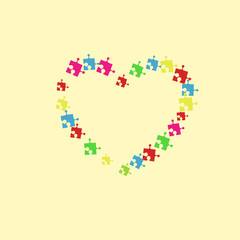 Puzzle pieces vector heart.