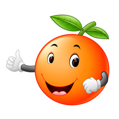 cute orange with face