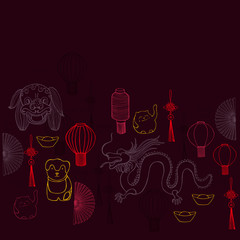 Chinese New Year  vector  background