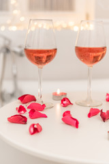 bathtub surrounded with candles, romantic atmosphere