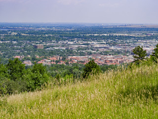 Aerial view of the beautiful Boulder cityscape