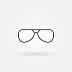 Eyeglasses vector simple icon or symbol line style