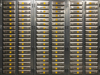 Filing cabinets with open numbers.