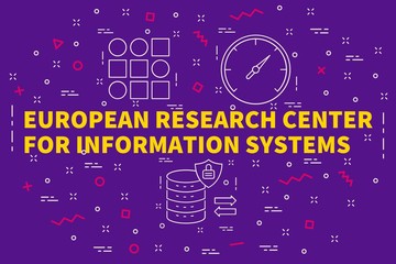 Conceptual business illustration with the words european research center for information systems