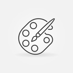 Paint palette vector icon in thin line style 